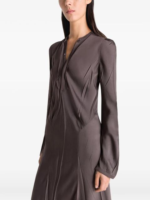 LEMAIRE creased bias dress - Brown