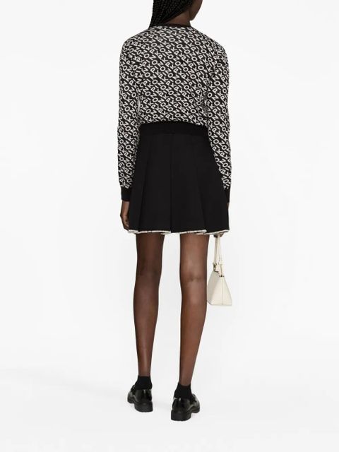 PINKO logo-jacquard cardigan - Black