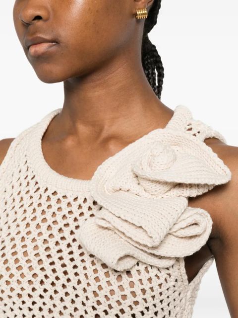 Marques'Almeida flower asymmetric knit top - Neutrals