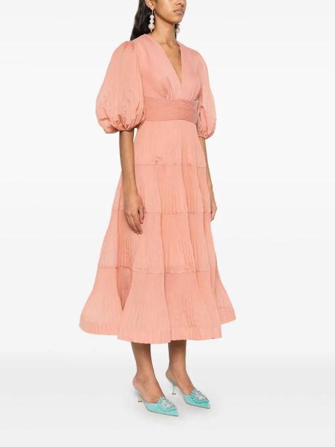 ZIMMERMANN pleated midi dress - Pink