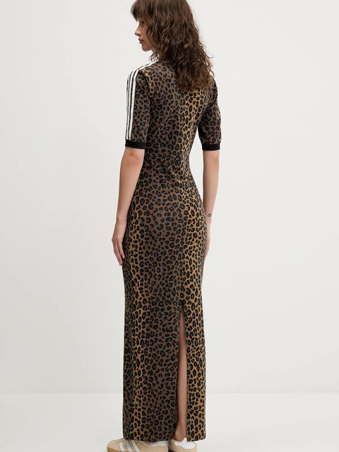 adidas Originals sukienka Maxi Dress kolor zielony maxi dopasowana JW2773 - zdjęcie produktu nr 2