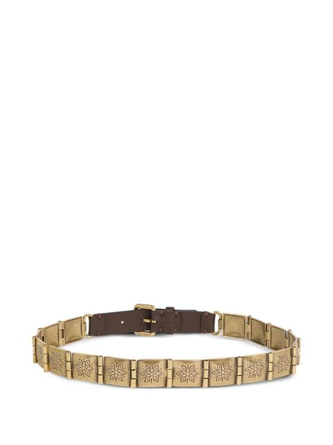 ETRO engraved-metal leather belt - Gold - zdjęcie produktu nr 2