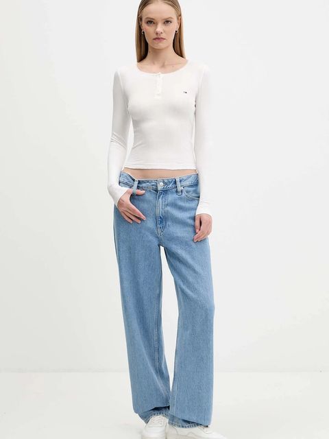 Tommy Jeans longsleeve kolor biały DW0DW21575 - zdjęcie produktu nr 2