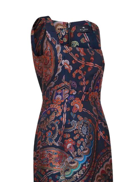 ETRO square-neck paisley-pattern dress - Blue