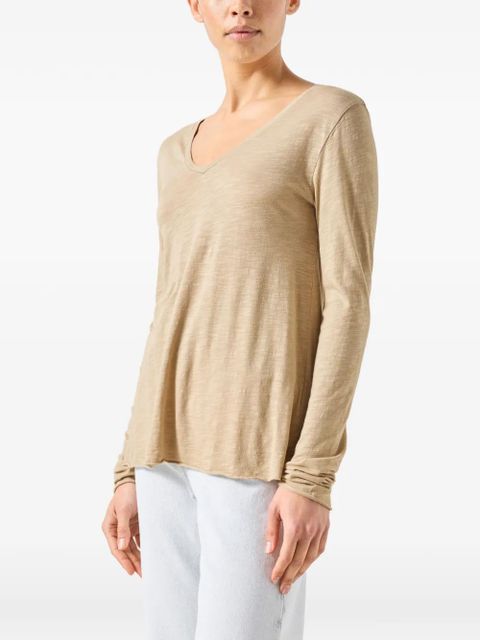 American Vintage Jacksonville long-sleeve V-neck T-shirt - Neutrals
