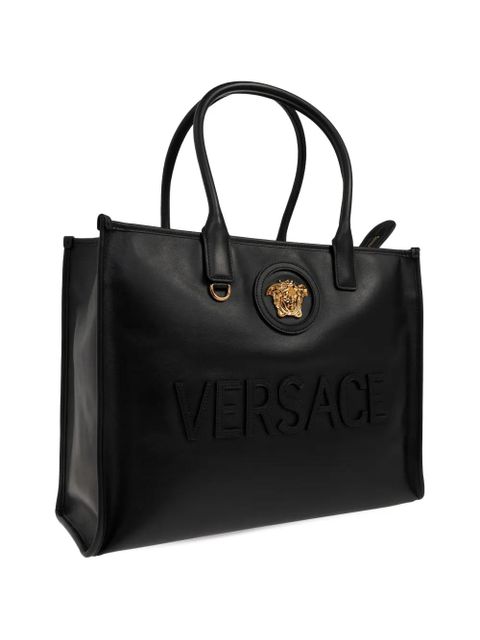 Versace medusa-plaque tote bag - Black