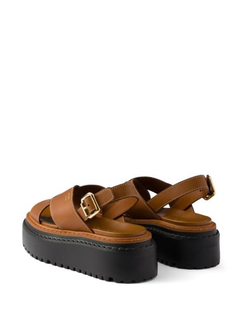 Prada leather sandals - Brown - zdjęcie produktu nr 2