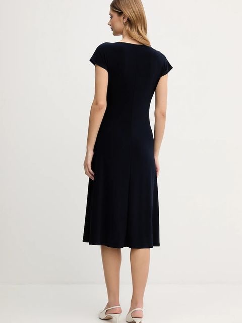 Joseph Ribkoff sukienka kolor granatowy midi rozkloszowana 261146 - zdjęcie produktu nr 2