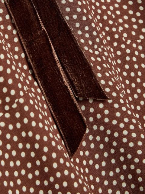 Reformation polka-dot ruffled mini dress - Brown - zdjęcie produktu nr 2