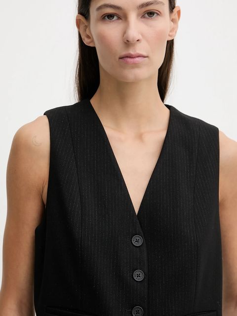 Marc O'Polo kamizelka kolor czarny jednorzędowa 5000007583