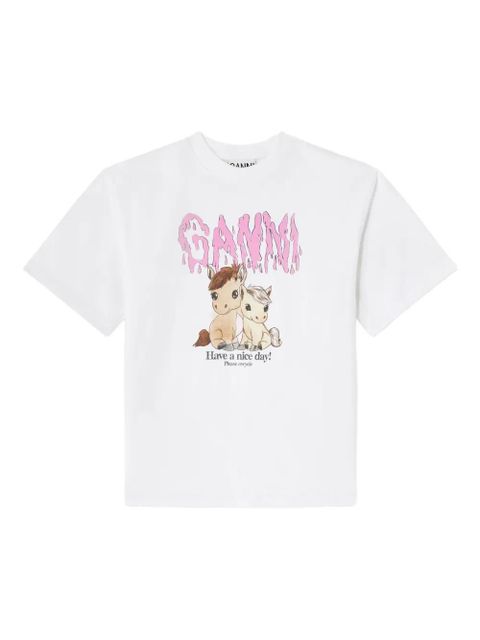 GANNI graphic T-shirt - White - zdjęcie produktu nr 1