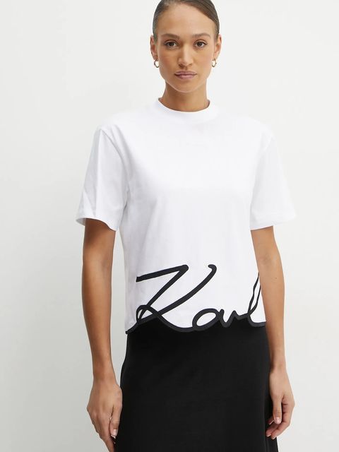 Karl Lagerfeld t-shirt bawełniany KARL SIGNATURE - zdjęcie produktu nr 1