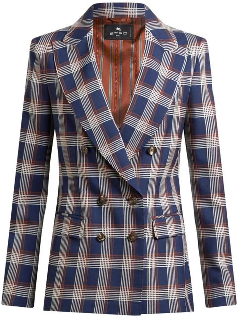 ETRO check tweed blazer - Blue - zdjęcie produktu nr 1