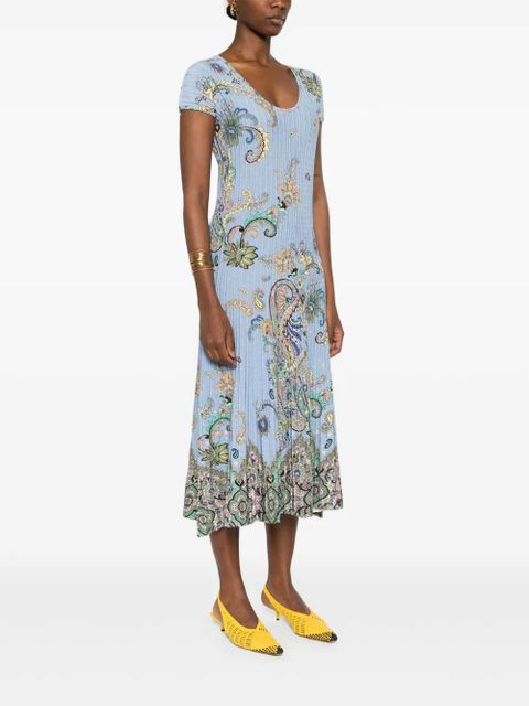ETRO paisley-print midi dress - Blue