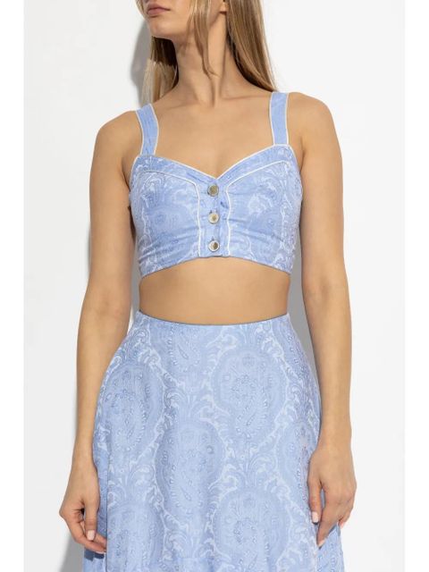 ETRO printed cropped top - Blue - zdjęcie produktu nr 2