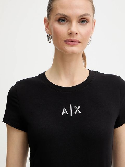 Armani Exchange t-shirt damski kolor czarny XW001382 AF16294