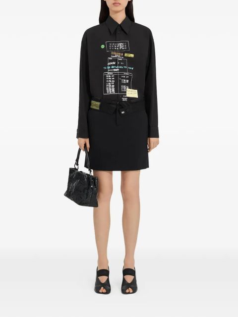 MM6 Maison Margiela belt A-line mini skirt - Black - zdjęcie produktu nr 2