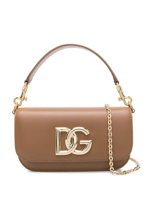 Dolce & Gabbana logo-plaque leather cross body bag - Brown - zdjęcie produktu nr 1