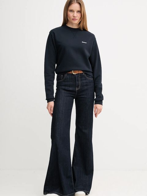 Barbour bluza bawełniana damska kolor granatowy gładka LOL0623 - zdjęcie produktu nr 2