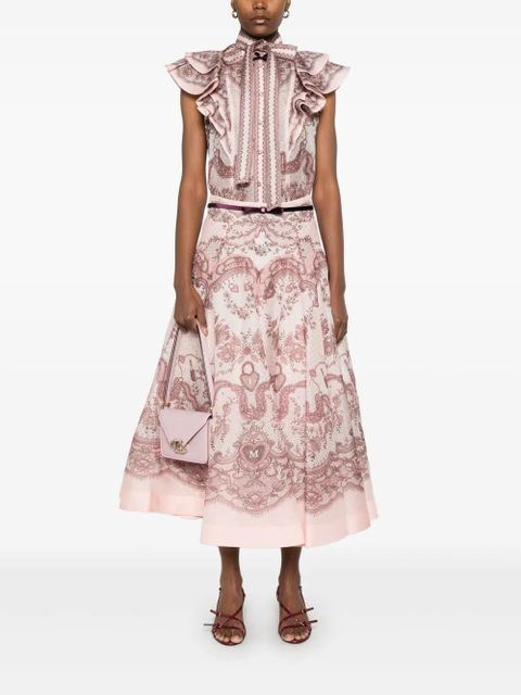 ZIMMERMANN Crush frilled blouse - Pink