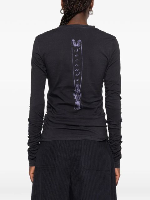 OUR LEGACY Strain Slim print long-sleeve T-shirt - Black