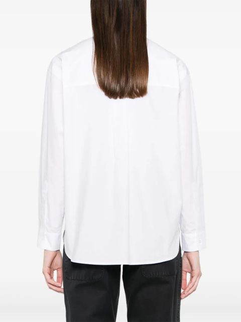 PINKO embroidered-logo poplin shirt - White