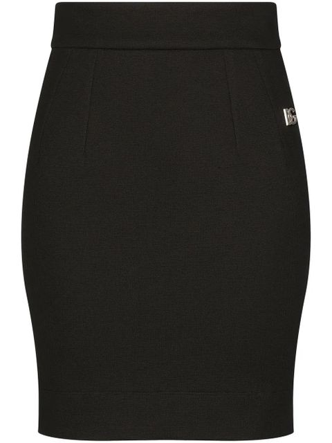 Dolce & Gabbana DG-logo Milano-rib miniskirt - Black - zdjęcie produktu nr 1