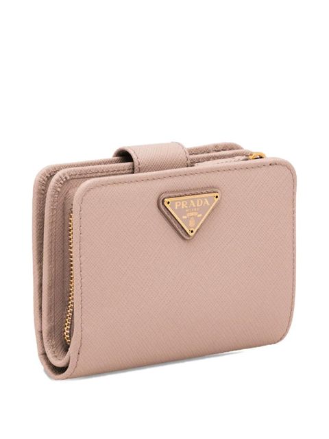 Prada small triangle-logo snap wallet - Pink