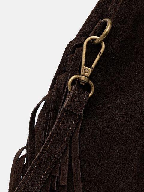 Answear.LAB torebka zamszowa kolor brązowy