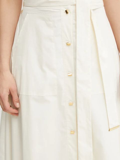 Marciano Guess spódnica bawełniana PAT kolor beżowy maxi rozkloszowana 5GGD20 7315A