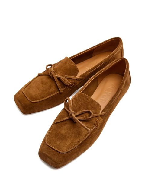 Aeyde Jasper bow-detail suede loafers - Brown - zdjęcie produktu nr 2