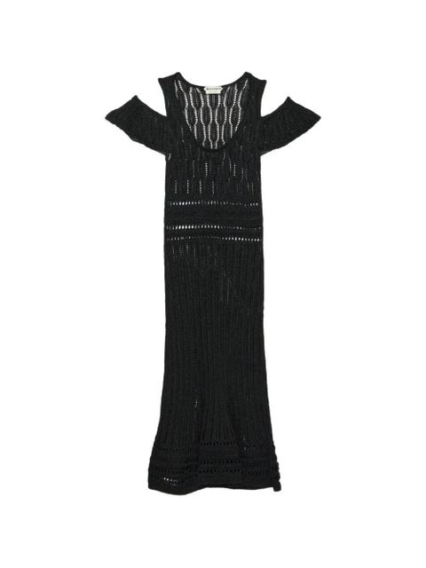JW Anderson cold-shoulder knitted midi dress - Black - zdjęcie produktu nr 1