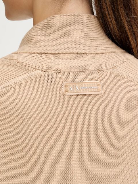 Armani Exchange kardigan z dodatkiem wełny damski kolor beżowy XW000766 AF13774