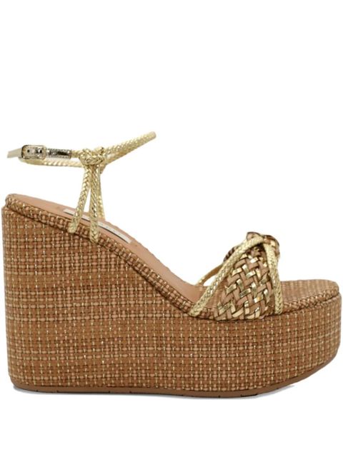Casadei Zeppa woven wedge sandals - Gold - zdjęcie produktu nr 1