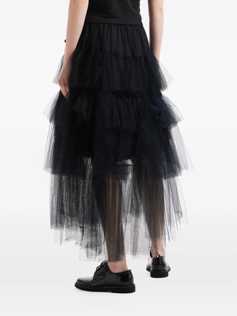Simone Rocha tiered ribbon midi skirt - Black