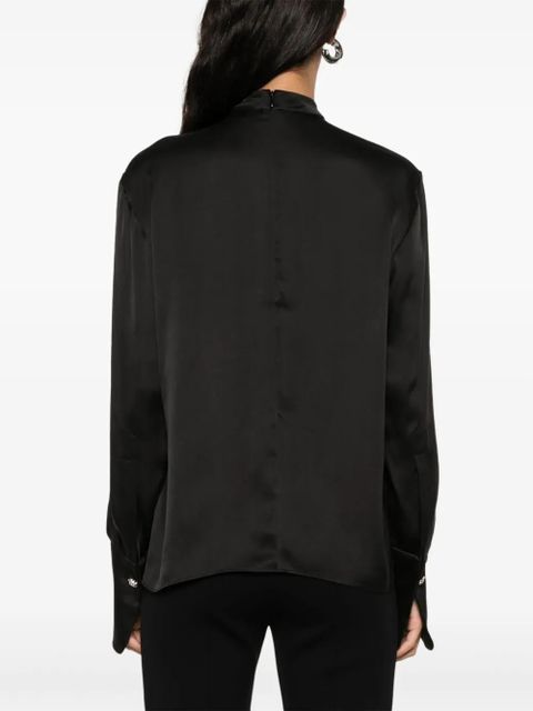 Magda Butrym round neck silk blouse - Black