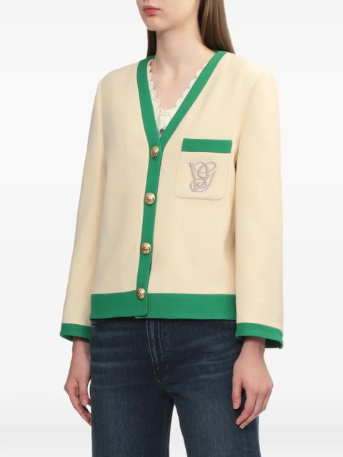 Valentino Garavani V-neck embroidered jacket - Neutrals