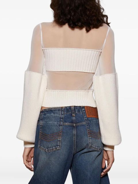 Jean Paul Gaultier ribbed wool sweater - Neutrals