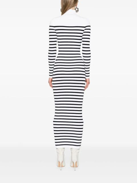 Jean Paul Gaultier striped ribbed maxi dress - White
