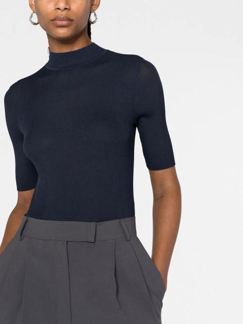 Tory Burch short-sleeve ribbed-knit top - Blue