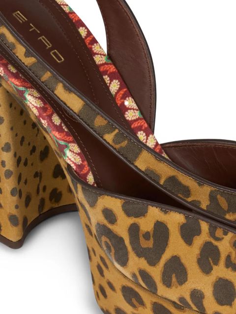 ETRO 100mm platform animal-print sandals - Brown