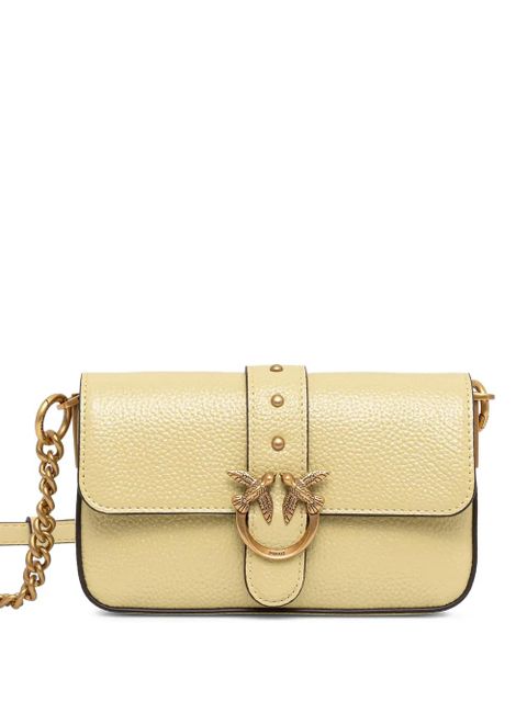 PINKO Love Birds leather mini crossbody bag - Yellow - zdjęcie produktu nr 1