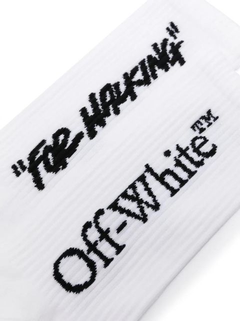 Off-White Quote ribbed-knit socks