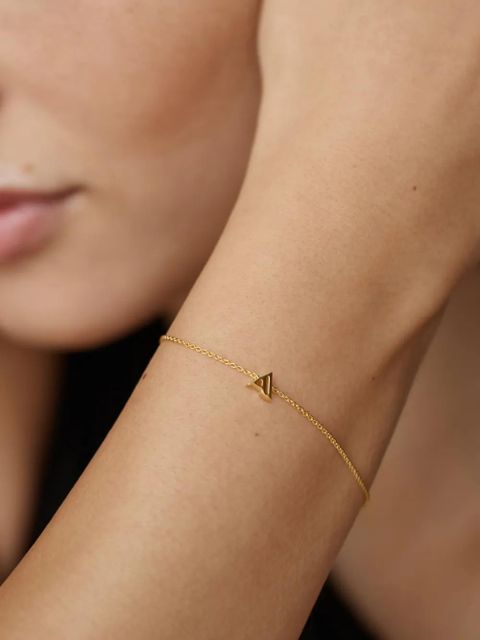 Monica Vinader Initial E chain bracelet - Gold - zdjęcie produktu nr 2