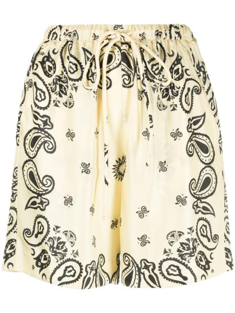 Nanushka paisley-print silk shorts - Yellow - zdjęcie produktu nr 1