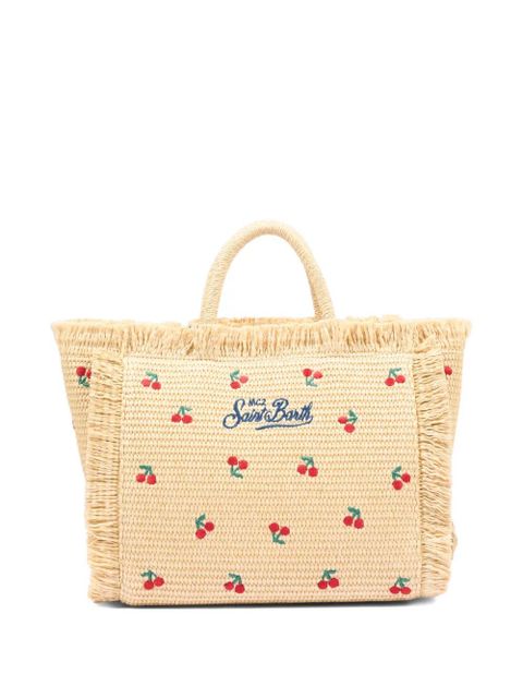 MC2 Saint Barth Vanity cherry embroidered fringe bag - Neutrals - zdjęcie produktu nr 2