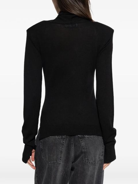 The Attico twist-design turtleneck top - Black