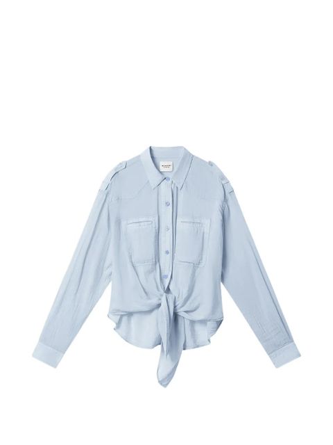 MARANT ÉTOILE tie-detail shirt - Blue - zdjęcie produktu nr 1