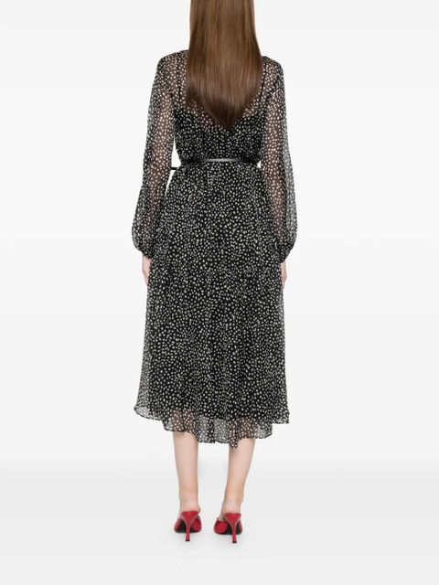 Max Mara belted polka-dot dress - Black