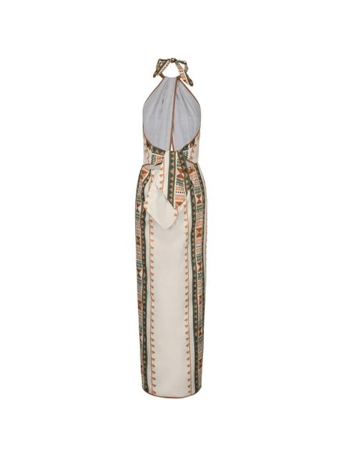 Johanna Ortiz Centro Del Cielo geometric-pattern midi dress - Neutrals